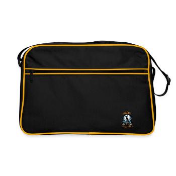 Chat effrayé, pas de friandises, juste des tours d’Halloween - Sac Retro - noir/or - Devant