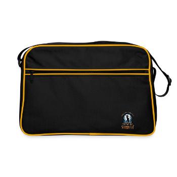 Joyeux Halloween, chat effrayé - Sac Retro - noir/or - Devant