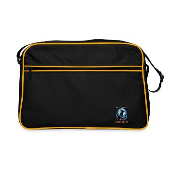 Joyeux Halloween, chat effrayé - Sac Retro - noir/or - Devant