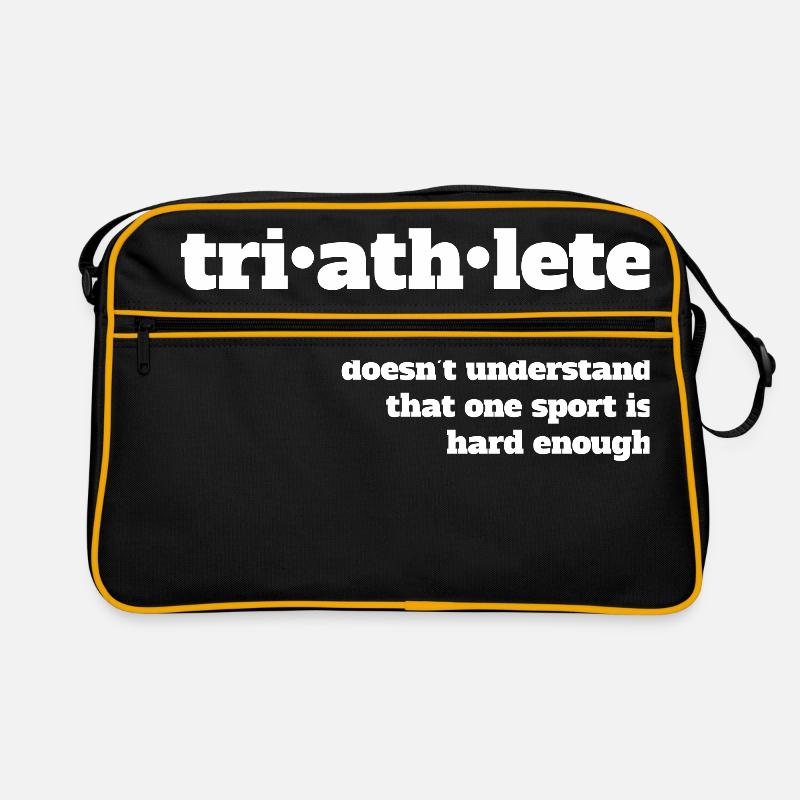 Triathletes - Not hard enough - Retro Bag - black/gold