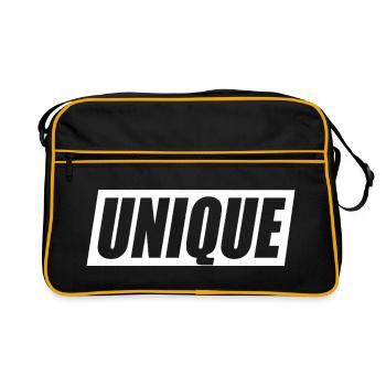 unique unique unique self-worth unique - Retro Bag - black/gold - Front