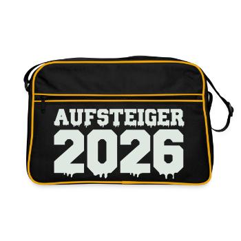 Aufsteiger 2026 Motiv - Retro Tasche - Schwarz/Gold - Vorne