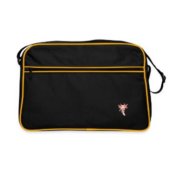 Niedlicher Baby Axolotl - Retro Tasche - Schwarz/Gold - Vorne
