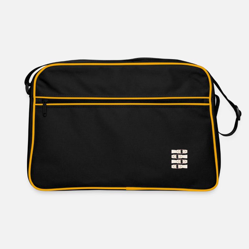 Alpaka Muster Lama Motiv - Retro Tasche - Schwarz/Gold