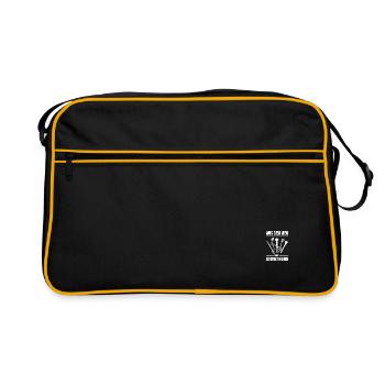 Kosmetik aus dem Weg ich bin Kosmetikerin Schminke - Retro Tasche - Schwarz/Gold - Vorne