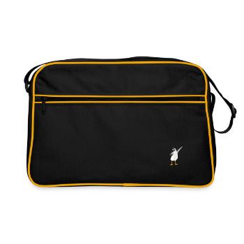 Cute dabbing seagull Northern Germany - Retro Bag - black/gold - Front