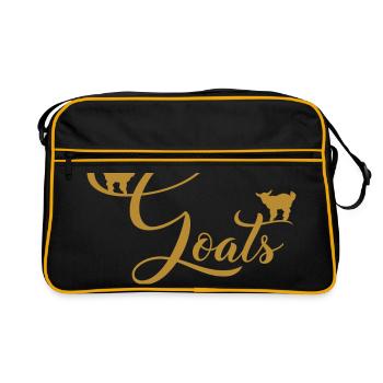 Little goats on letter goat lambs - Retro Bag - black/gold - Front