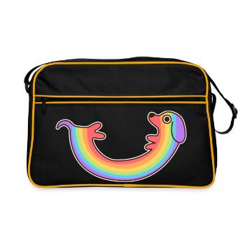 Rainbow dog. Colored dog. Rainbow dog * - Retro Bag - black/gold - Front
