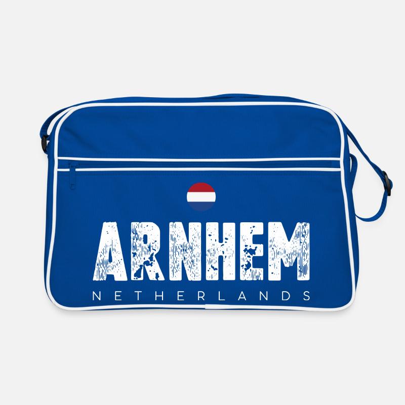Arnhem Netherlands Distressed Text Logo Retro Bag