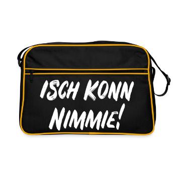 Isch konn nimmie! - Retro Tasche - Schwarz/Gold - Vorne