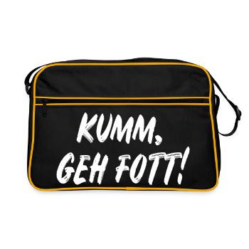Komm geh fott! - Retro Tasche - Schwarz/Gold - Vorne
