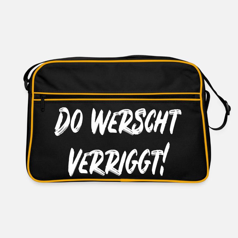 Do werscht verriggt! - Retro Tasche - Schwarz/Gold