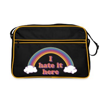 Ironischer Regenbogen-Fluch - Retro Tasche - Schwarz/Gold - Vorne