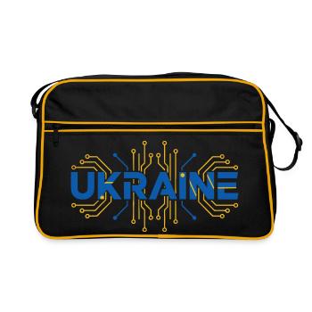 Ukraine Circuit Flagge Design - Retro Tasche - Schwarz/Gold - Vorne
