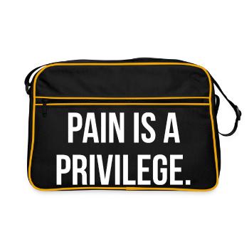 LA DOULEUR EST UN PRIVILÈGE. | Greyline Officiel - Sac Retro - noir/or - Devant