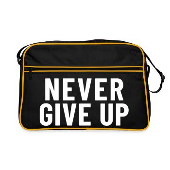 Never give up - Retro Bag - black/gold - Front