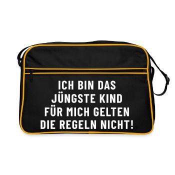 Je suis le benjamin, pas de règles. - Sac Retro - noir/or - Devant