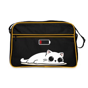Batterie faible – Chat mignon en mode batterie sociale - Sac Retro - noir/or - Devant