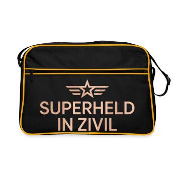 Superheld In Zivil Superhero Superhelden Kostüm - Retro Tasche - Schwarz/Gold - Vorne