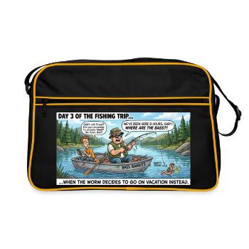 Sortie de pêche des bandits de bar - Sac Retro - noir/or - Devant