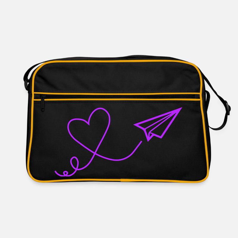 Heart Flight Paper Flight Illustration Retro Bag