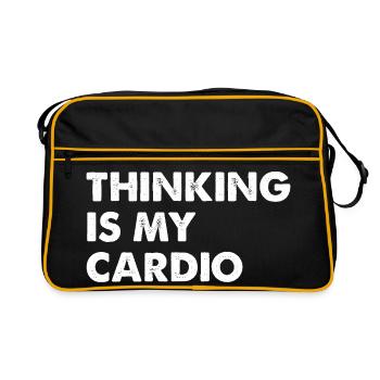 Thinking Is My Cardio - Retro Bag - black/gold - Front