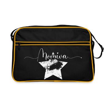 MOMIVA Stern Vintage Mommy Diva - Script - Retro Tasche - Schwarz/Gold - Vorne