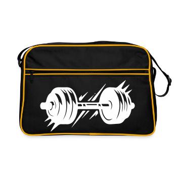 Barbell Symbol Dumbbells - Retro Bag - black/gold - Front