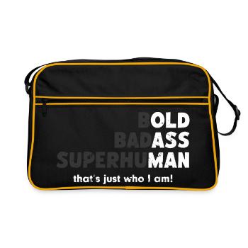 Bold Badass Superhuman - Retro Bag - black/gold - Front