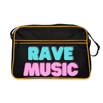 Rave Music Neon 3D - Retro Bag - black/gold - Front