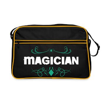 Magician logo with baroque ornament - Retro Bag - black/gold - Front