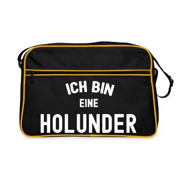 ICH BIN EINE HOLUNDER Karneval Kostüm Fasching - Retro Tasche - Schwarz/Gold - Vorne