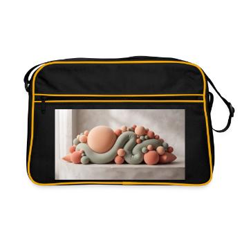 Abstract sculptural composition with soft velvet - Retro Tasche - Schwarz/Gold - Vorne
