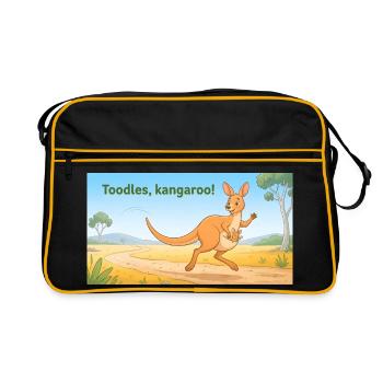 TOODLES KANGAROO - Retro Tasche - Schwarz/Gold - Vorne