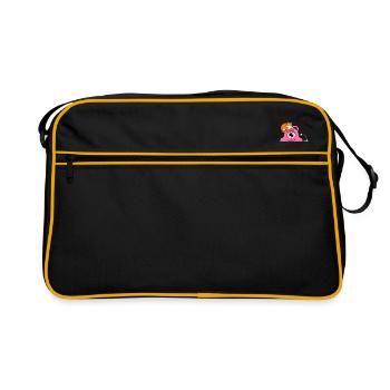 Monster Einäugi loves cats - pink - Retro Bag - black/gold - Front