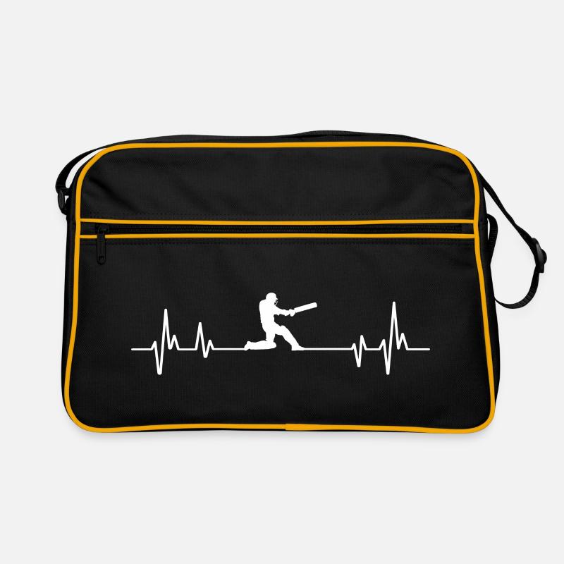 Cricket Cricket Herzschlag - Retro Tasche - Schwarz/Gold