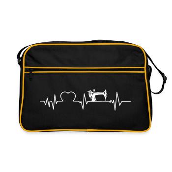 Couture battement de coeur machine à coudre - Sac Retro - noir/or - Devant