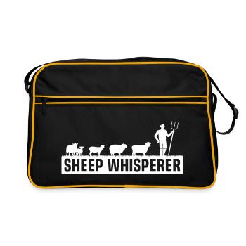 Sheep whisperer t-shirt for the sheep lover - Retro Bag - black/gold - Front