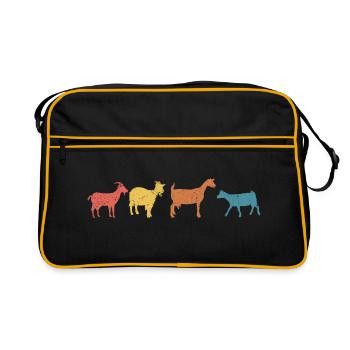 t-shirt chèvre retro chèvres - Sac Retro - noir/or - Devant