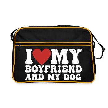 I love my Boyfriend and my Dog - Sac Retro - noir/or - Devant