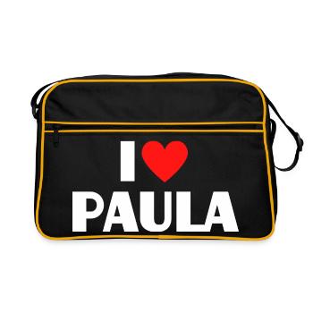 J’adore Paula Red Heart Déclaration rétro - Sac Retro - noir/or - Devant