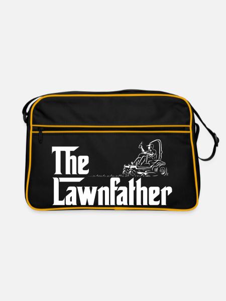 Der Rasenvater – lustiger Rasenmäh-Vater und Landschaftsgärtner - Retro Tasche - Schwarz/Gold