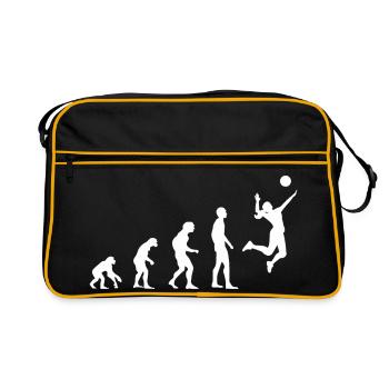 Volleyball Geschenkidee - Retro Tasche - Schwarz/Gold - Vorne