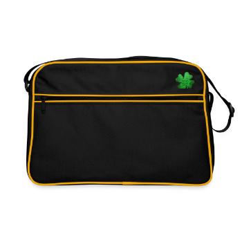 Green four leaf clover - Retro Bag - black/gold - Front