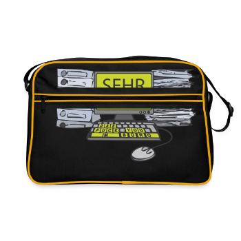 PC - Sehr gerne - grün - Akten - Retro Tasche - Schwarz/Gold - Vorne