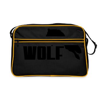Wolf logo - Retro Bag - black/gold - Front