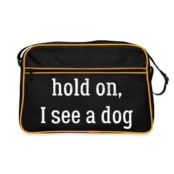 hold on I see a dog - Retro Bag - black/gold - Front