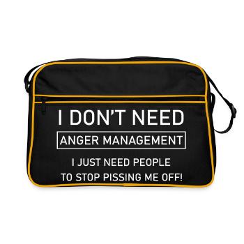 I don't need anger management - Retro Bag - black/gold - Front
