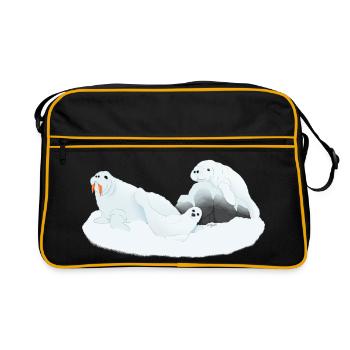 Tazz Talks | Arctic Slumber Seals - Retro Bag - black/gold - Front