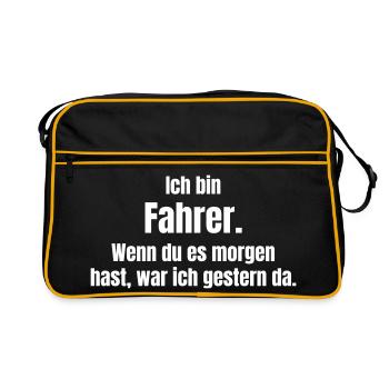 Je suis un motif de slogan de chauffeur - Sac Retro - noir/or - Devant